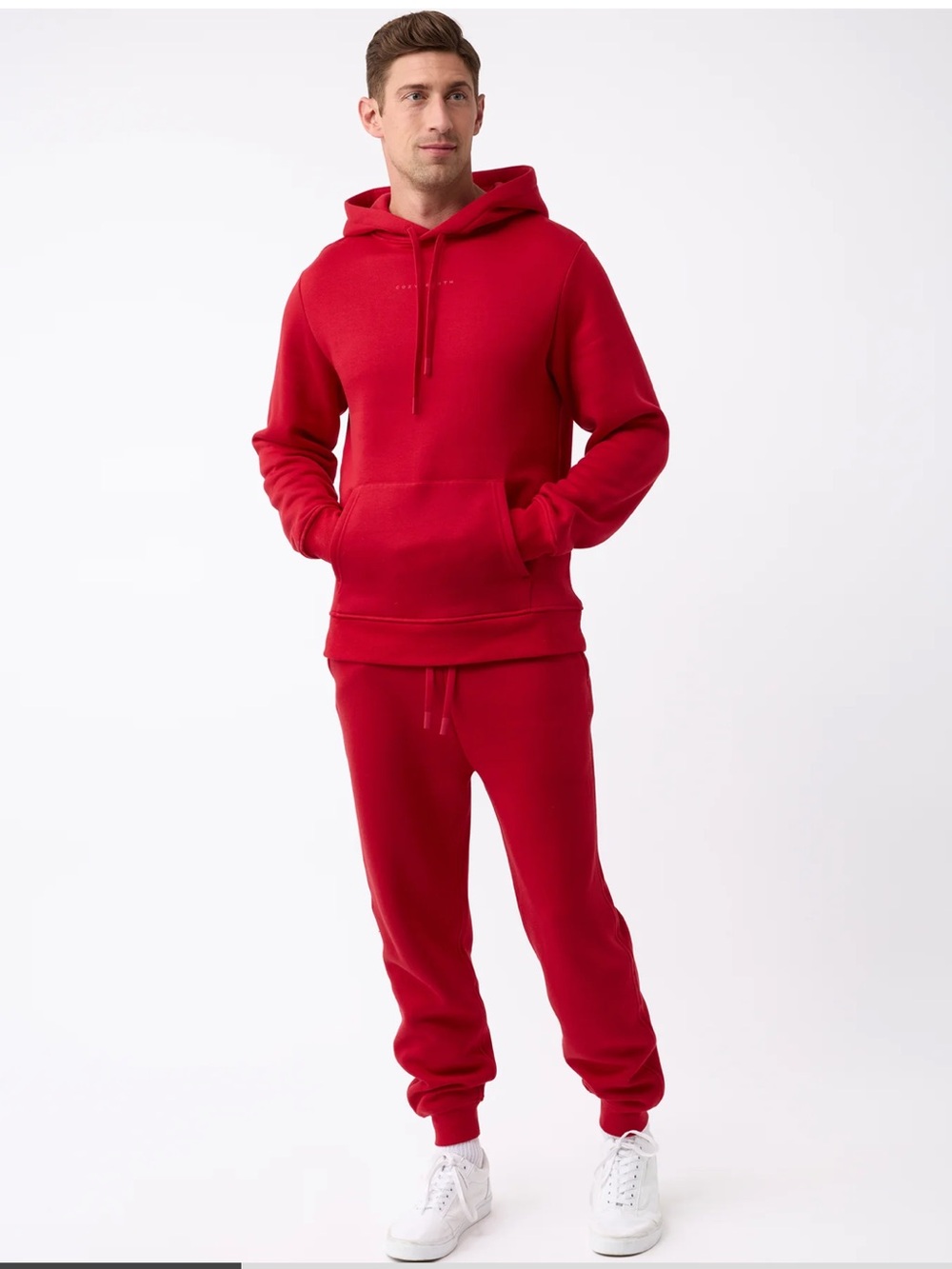 NWT Cozy Earth CityScape Crimson red hoodie and jogger pants set size Large